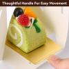 50PCS Mini Cake Boards, Gold Rectangular Mousse Cake Pop Dessert Displays Tray Cake Cardboard Plate Mousse Cupcake Base for Wedding Party Cake Pastry (5.5x1.5in) view 3