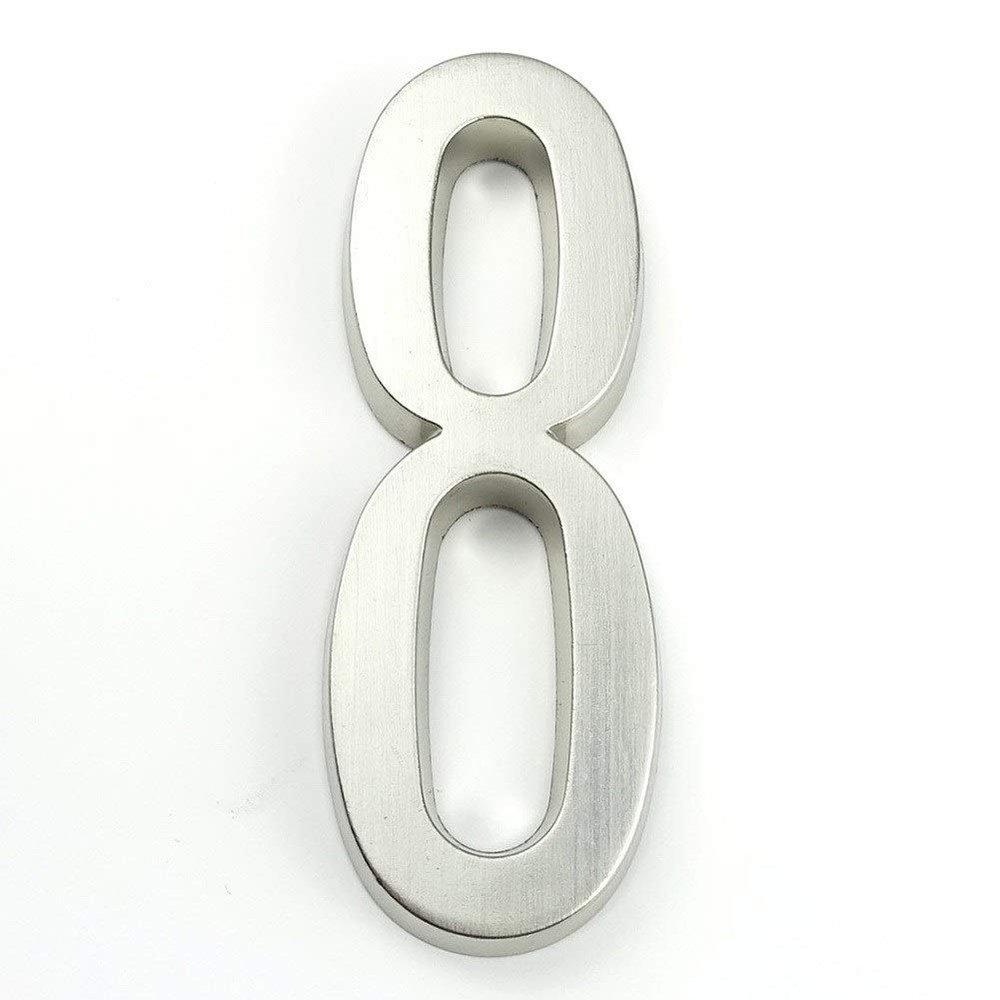 1Pc 0-9 House Numbers Plaques, 10.1cm/4inch Zinc Alloy Numeral Door Signs, Hotel/House/Garden/mailbox/office/Business Shop Numbers Plate Sign (Color : 8)