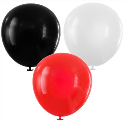200 Small Red Black and White Balloons - Mini Red and Black Balloons Party Decorations Supplies Pack for Deadpool Birthday, Lumberjack Baby Shower, Graduation, Pirate, Ladybug, Race Car