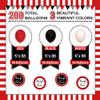 200 Small Red Black and White Balloons - Mini Red and Black Balloons Party Decorations Supplies Pack for Deadpool Birthday, Lumberjack Baby Shower, Graduation, Pirate, Ladybug, Race Car view 2