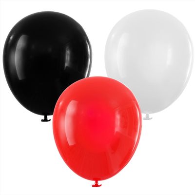 100 Red Black and White Balloons - Assorted Red and Black Balloons Party Decorations Supplies Pack for Deadpool Birthday, Lumberjack Baby Shower, Graduation, Poker, Pirate, Ladybug, Race Car