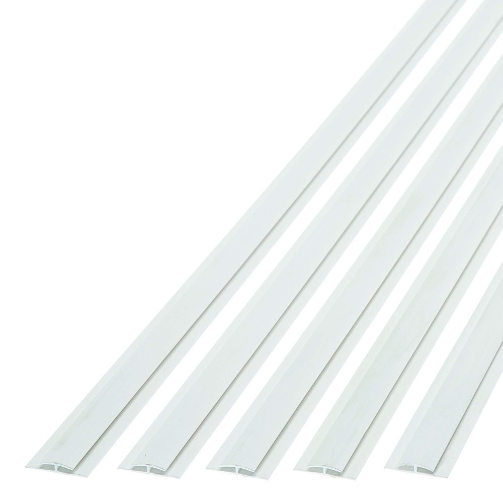 FASDE 47 in. Decorative Vinyl Divider Trim Gloss White (5 Pack)