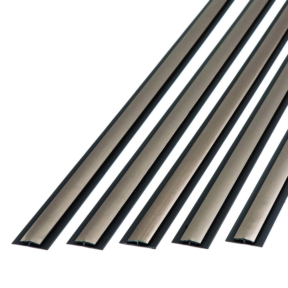 FASDE 47 in. Decorative Vinyl Divider Trim Brushed Nickel (5 Pack)