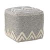 LR Home Gray/Ivory Geometric Hand-Woven Polyester Ottoman Pouf for Home Decor | Modern Transitional Foot Rest for Bedroom & Living Room Decor | 16 x 16 x 16 Stuffed Ottoman for Seating view 3