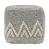 LR Home Gray/Ivory Geometric Hand-Woven Polyester Ottoman Pouf for Home Decor | Modern Transitional Foot Rest for Bedroom & Living Room Decor | 16 x 16 x 16 Stuffed Ottoman for Seating view 4