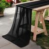 VDS - 20 PC | Black 10ft Sheer Chiffon Table Runner 27x120 Inches Centerpiece Cloth Gauze for Wedding Bridal Shower Birthday Graduation Engagement Ceremony Event Party Banquet Table Decoration view 1