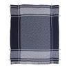 LR Home Minimal Modern Plaid Coverlet with Fringe - King, 90" x 108", Navy/White view 1