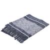 LR Home Minimal Modern Plaid Coverlet with Fringe - King, 90" x 108", Navy/White view 4