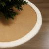 Fennco Styles Rustic Burlap White Faux Fur Trim Tree Skirt 72 Inch Round - Natural Christmas Tree Skirt for Holiday, Home Decor, Family Gathering and Special Occasion view 3