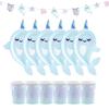 Luck and Luck Narwhal Party Pack for 6| Plates, Cups, Garland Bunting view 1