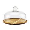 6/8/10/11 Inch Cake Box, Wooden Bread Burger Plate Restaurant Steak Tray Glass Sushi Dust Dome Cafe Food Preservation Cover (Size : 202012CM) view 1