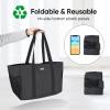 BALEINE Soft 9 Gallon Extra Large Utility Tote, Foldable Reusable Storage Bag (Charcoal Black) view 3