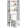 HOOBRO Over The Toilet Storage, 3-Tier Bathroom Organizer Shelf Over Toilet, Freestanding Bathroom Storage Shelves, Space Saver, Easy to Assemble for Room, Greige and Black BG41TS01 view 1