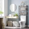 HOOBRO Over The Toilet Storage, 3-Tier Bathroom Organizer Shelf Over Toilet, Freestanding Bathroom Storage Shelves, Space Saver, Easy to Assemble for Room, Greige and Black BG41TS01 view 2