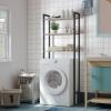 HOOBRO Over The Toilet Storage, 3-Tier Bathroom Organizer Shelf Over Toilet, Freestanding Bathroom Storage Shelves, Space Saver, Easy to Assemble for Room, Greige and Black BG41TS01 view 4