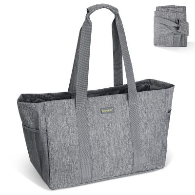 BALEINE Soft 9 Gallon Extra Large Utility Tote, Foldable Reusable Storage Bag (Winter Gray)