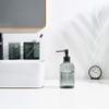 4-Piece Bathroom Accessories Set, Dark Smoke Gray Plastic Dispenser Set with Soap Pump, Toothbrush Holder, Cotton Swab Jar, and Tumbler for Modern Vanity Countertop Decor view 3