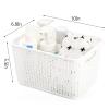 WUWEOT 9 Pack Plastic Storage Basket Bins Organizer, Cabinet and Shelf Basket with Handle,10" L x 6.8" W x 5.5" H, 3 Colors view 2