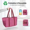 BALEINE Soft 9 Gallon Extra Large Utility Tote, Foldable Reusable Storage Bag (Berry Pink) view 3