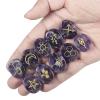 Amogeeli Amethyst Witch Rune Stone Set of 10pcs, Gypsy Symbols Engraved Crystal for Divination view 3