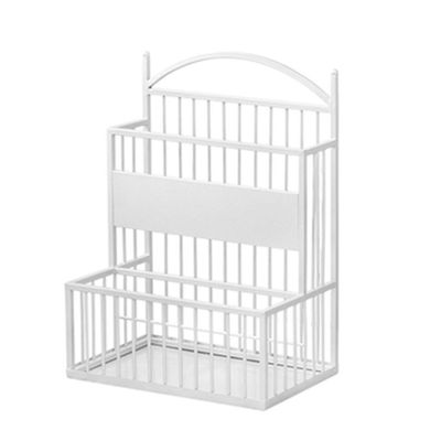 Umbrella Racks Hua Wrought Iron Umbrella Stand, Umbrella Storage Bucket at The Entrance of The Home Hotel Lobby, Large Capacity Storage 15~30 Umbrellas, 2 Sizes (Color : White, Size : 36x25x60cm)