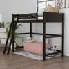 Solid Wood Loft Bed with Sloping Stair and Safety Guard Rails for Kids Teens, No Box Spring Needed, Twin (Espresso) view 1