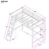 Solid Wood Loft Bed with Sloping Stair and Safety Guard Rails for Kids Teens, No Box Spring Needed, Twin (Espresso) view 2