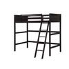 Solid Wood Loft Bed with Sloping Stair and Safety Guard Rails for Kids Teens, No Box Spring Needed, Twin (Espresso) view 4