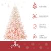 HOMCOM 5ft Unlit Spruce Artificial Christmas Tree with Realistic Branches and 450 Tips, Pink view 3