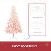 HOMCOM 5ft Unlit Spruce Artificial Christmas Tree with Realistic Branches and 450 Tips, Pink view 4