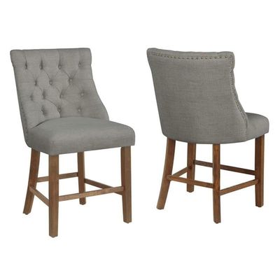 Best Quality Furniture D45-CHC2 Counter Height Chairs, Gray