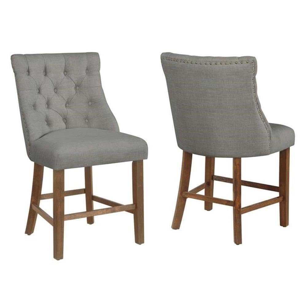 Best Quality Furniture D45-CHC2 Counter Height Chairs, Gray