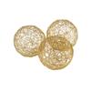 HomeRoots 5" X 5" X 5" Gold Iron Wire Spheres Box of 3 view 1