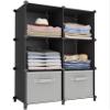 6-Cube Storage Organizer, Closet Organizer Storage Cabinet Shelf Bookcase Bookshelf with Metal Hammer, Storage Cubes Organizer Cabinet for Kids, Closet, Bedroom, Bathroom(11.8x11.8x11.8 inch)Black view 1