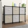 6-Cube Storage Organizer, Closet Organizer Storage Cabinet Shelf Bookcase Bookshelf with Metal Hammer, Storage Cubes Organizer Cabinet for Kids, Closet, Bedroom, Bathroom(11.8x11.8x11.8 inch)Black view 2