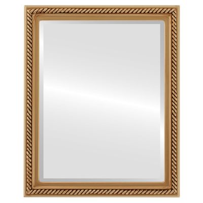 OVALCREST Rectangle Beveled Wall Mirror for Home Decor - Santa Fe Style - Gold Paint - 22x32 Outside Dimensions