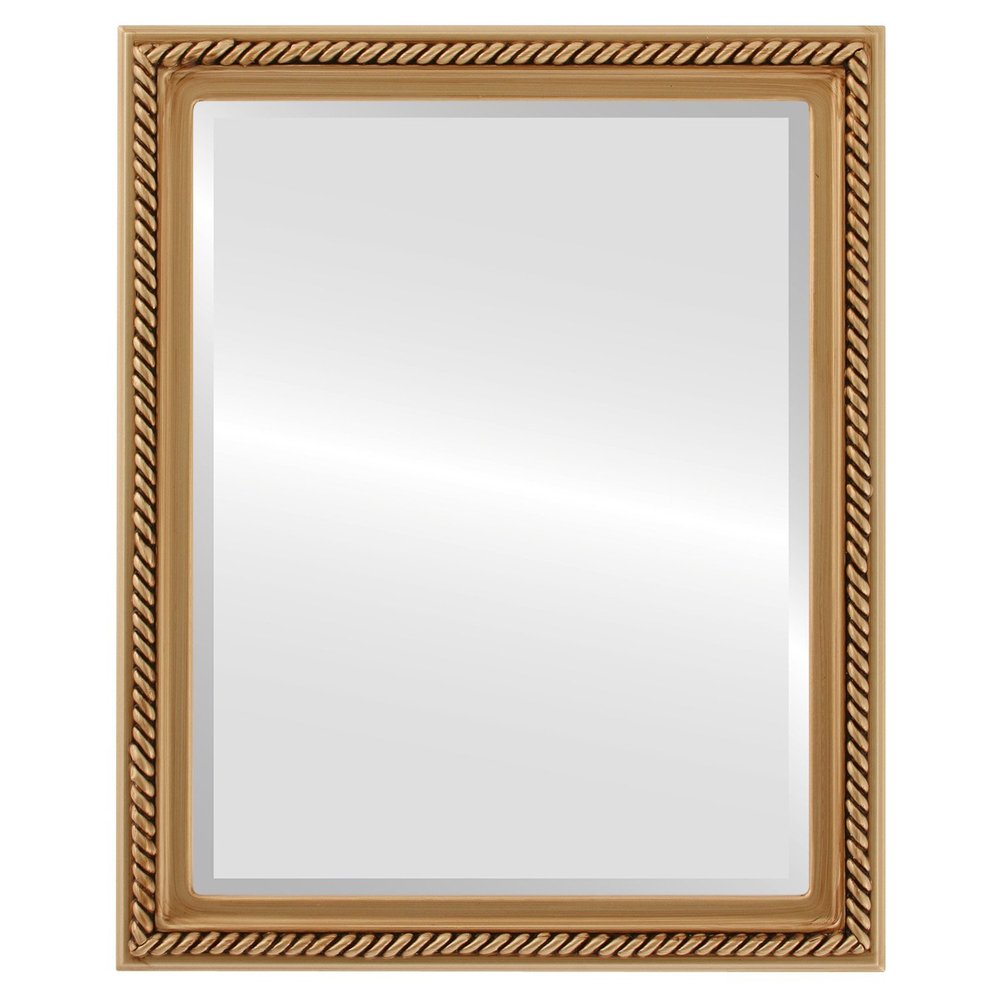 OVALCREST Rectangle Beveled Wall Mirror for Home Decor - Santa Fe Style - Gold Paint - 22x32 Outside Dimensions