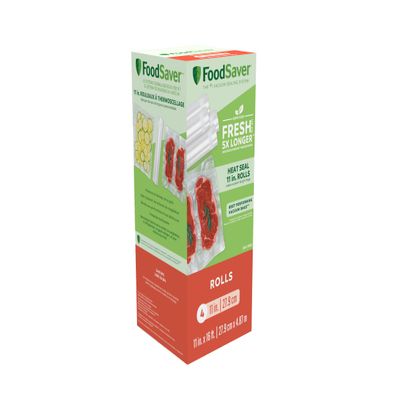 FoodSaver Reusable Multi-layer Construction Rectangular Red Vacuum-Seal Roll, 8" x 20", 3 Pack