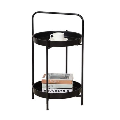 CGF- High Stool Coffee Table Side Table Coffee Table 2 Tier End Tables Nightstand with Metal Frame for Living Room Bedroom Simple Structure, Stable 40x40x67cm / 45x45x77cm