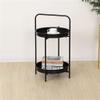 CGF- High Stool Coffee Table Side Table Coffee Table 2 Tier End Tables Nightstand with Metal Frame for Living Room Bedroom Simple Structure, Stable 40x40x67cm / 45x45x77cm view 2