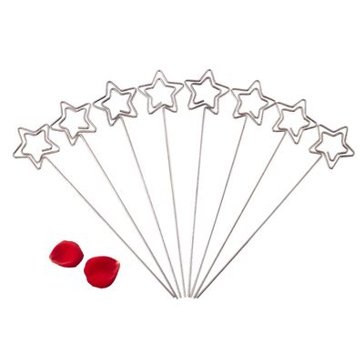 50Pcs Craft Card Holder Silver Photo Card Picture Memo Paper Note Display Clip Holders Memo Clips Star Shape for Wedding Anniversary Party