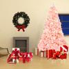 Bonnlo Upgraded Full 6ft Artificial Pink Christmas Tree Holiday Decoration w/ 1,600 Branch Tips, Sturdy Metal Stand view 3