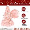 Bonnlo Upgraded Full 6ft Artificial Pink Christmas Tree Holiday Decoration w/ 1,600 Branch Tips, Sturdy Metal Stand view 4