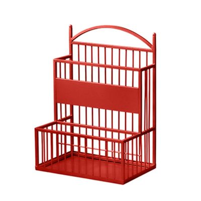 Umbrella Racks Hua Wrought Iron Umbrella Stand, Umbrella Storage Bucket at The Entrance of The Home Hotel Lobby, Large Capacity Storage 15~30 Umbrellas, 2 Sizes (Color : Red, Size : 36x25x60cm)