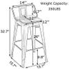 Andeworld Metal Bar Stools Set of 4 Kitchen Counter Stools Bristro Barstools Industrial Bar Stools (26 Inch, Silver with Wooden Seats) view 2