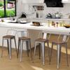 Andeworld Metal Bar Stools Set of 4 Kitchen Counter Stools Bristro Barstools Industrial Bar Stools (26 Inch, Silver with Wooden Seats) view 3