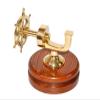Vintage Brass Walnut Heavy Duty nut Cracker Works Great Nautical Ship Wheel Gift view 1