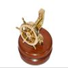 Vintage Brass Walnut Heavy Duty nut Cracker Works Great Nautical Ship Wheel Gift view 2