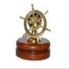 Vintage Brass Walnut Heavy Duty nut Cracker Works Great Nautical Ship Wheel Gift view 4