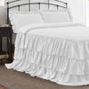Bedding Empire 20" Drop 3 Piece Multi Ruffle Bed Skirt/Bed Cover with Pillowsham 100% Egyptian Cotton 500 TC Beige King Size view 4